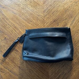 COACH Black Leather Wristlet - Large
